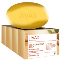 Мыло с куркумой, набор 4 штуки по 75 г, Джива Аюрведа; Haldi Chandan Soap 75gm (pack of 4), Jiva Ayurveda Мыло с куркумой, набор 4 штуки по 75 г, Джива Аюрведа; Haldi Chandan Soap 75gm (pack of 4), Jiva Ayurveda