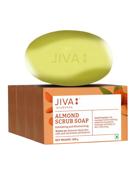 Мыло с миндалем, набор 4 штуки по 75 г, Джива Аюрведа; Almond Soap 75gm (pack of 4), Jiva Ayurveda