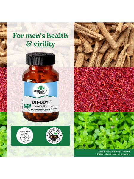 Добавка для мужчин Ох Бой, 30 капсул, Органик Индия; Supplement for men Oh Boy, 30 capsules, Organic India