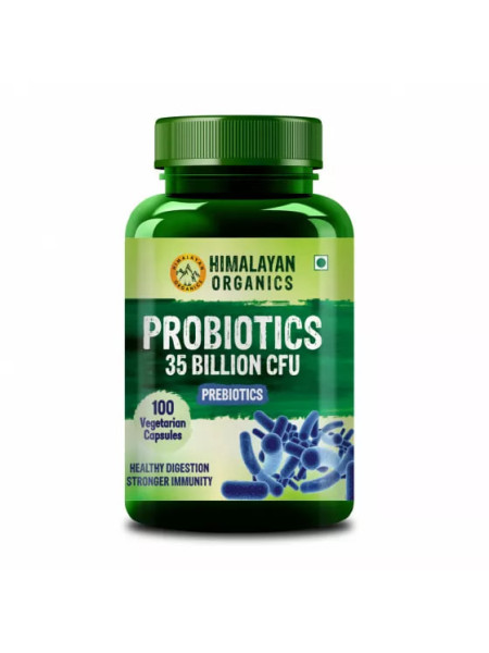 Пробиотики, 100 капсул, производитель "Хималая"; Organics Probiotics 35 Billion CFU & Prebiotics, 100 capsule, Himalaya