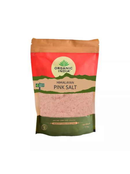 Гималайская розовая соль, 1 кг, Органик Индия; Himalayan Pink Salt, 1 kg, Organic India