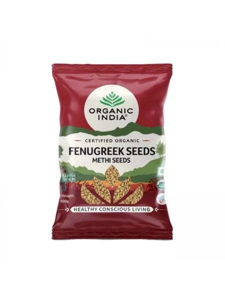 Семена пажитника, 100 г, Органик Индия; Fenugreek Seeds, 100g, Organic India