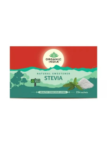 Натуральная стевия Organic India: 25 пакетиков органического сахарозаменителя