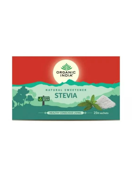 Стевия, натуральный сахарозаменитель, 25 пакетиков, Органик Индия; Stevia, 25 bags, Organic India