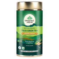 Зеленый чай тулси с лимоном и имбирем, 100 г, Органик Индия; Tulsi Green Tea with Lemon and Ginger, 100 g, Organic India Зеленый чай тулси с лимоном и имбирем, 100 г, Органик Индия; Tulsi Green Tea with Lemon and Ginger, 100 g, Organic India