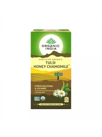 Чай Тулси с медом и ромашкой: 25 пакетиков органического индийского чая