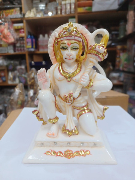 Хануман мурти, мрамор; Marble Hanuman Murti (6 Inches), Rasbiharilal