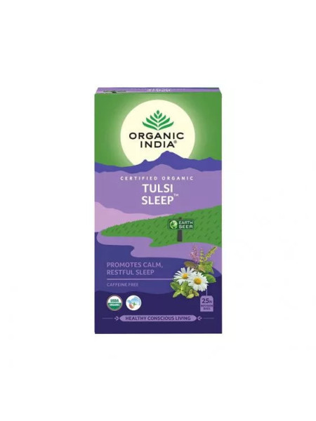 Чай Тулси для сна, 25 пакетиков, Органик Индия; Tulsi Sleep Tea, 25 Tea Bags, Organic India