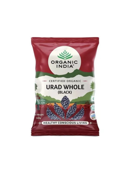 Черный Урад Дал цельный, 500 г, Органик Индия; Black Urad Dal Whole, 500g, Organic India