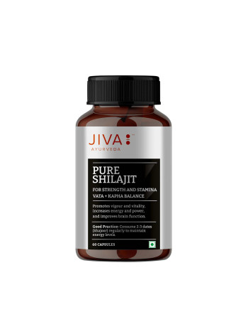 Шиладжит, 60 капсул, Джива Аюрведа; Pure Shilajit 60 Capsule, Jiva Ayurveda