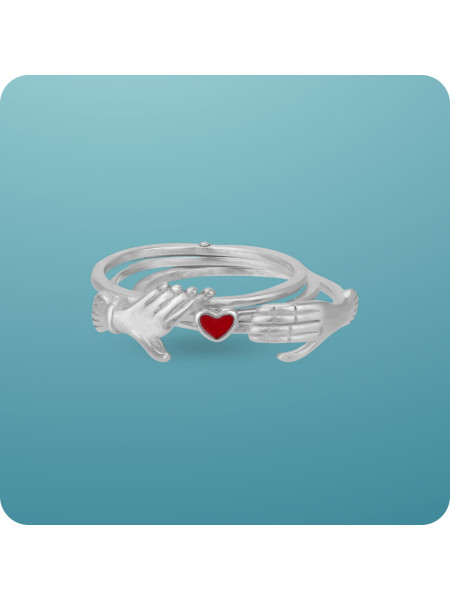 Кольцо серебряное романтическое "Всегда вместе"; Always Together Romantic Silver Ring