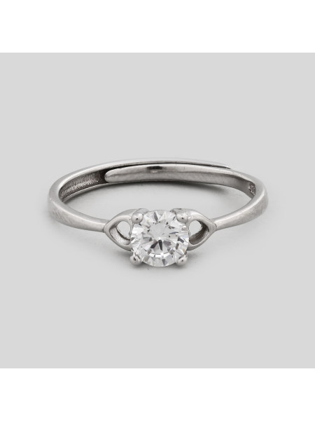 Кольцо серебряное с фианитом; Exotic Single Stone Silver Ring
