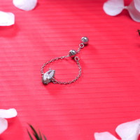 Кольцо серебренное "Цепочка"; Radiant Silver Oval Stone Chain Ring Кольцо серебренное "Цепочка"; Radiant Silver Oval Stone Chain Ring