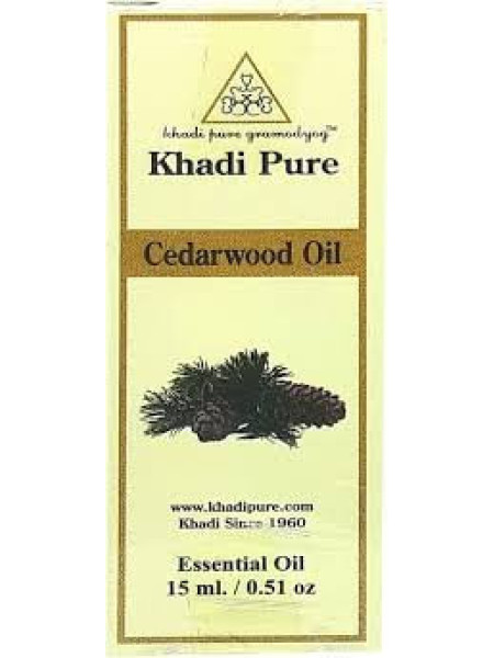 Эфирное масло Кедра, 15 мл, производитель "Кхади"; Khadi Pure Herbal Cedarwood 15 ml Essential Oil
