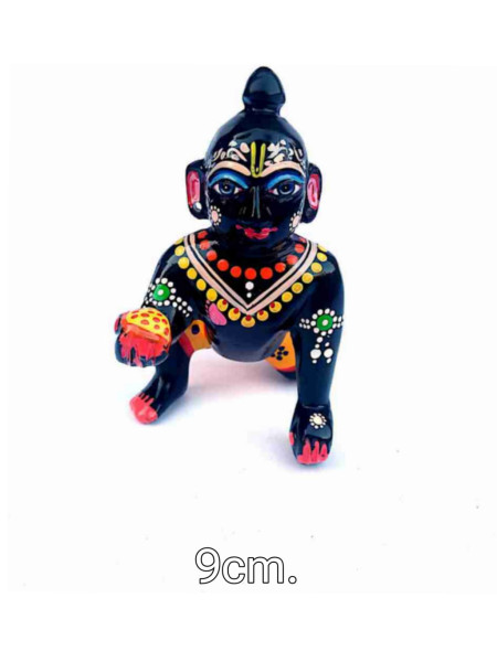 Ладу Гопал черный медный (9 см); Ladoo Gopal black Brass Idol 9 cm