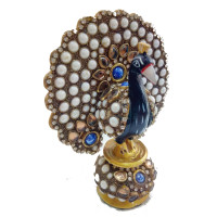 Павлин №2, алтарная статуэтка; Wooden Peacock 3 Inch	