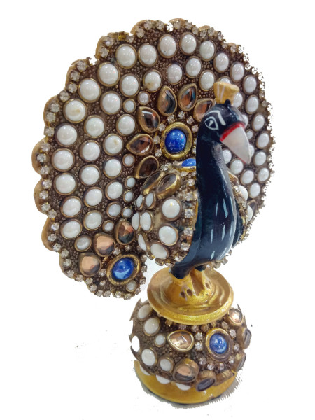 Павлин №2, алтарная статуэтка; Wooden Peacock 3 Inch	