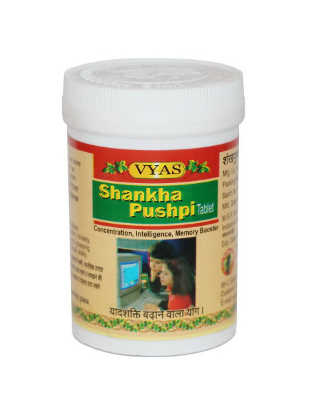 Шанкха Пушпи, 100 таб., производитель "Вьяс", Shankha Pushpi, 100 tabs., Vyas