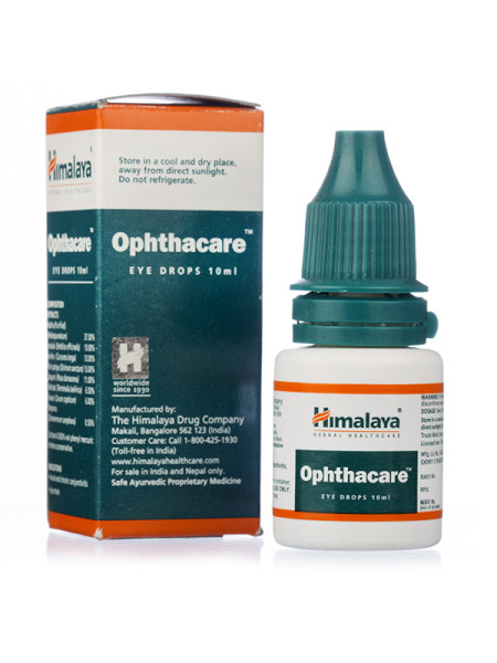 Глазные капли "Оптакейр", 10 мл, производитель "Хималая", Ophthacare Drops, 10 ml, Himalaya