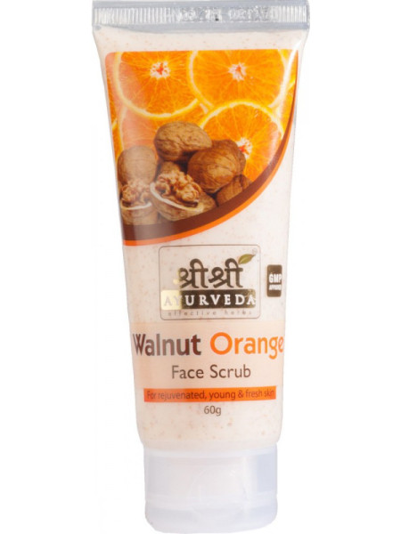 Скраб для лица "Грецкий орех и Апельсин", 60 г, производитель "Шри Шри Аюрведа", Walnut Orange Face Scrub, 60 g, Sri Sri Ayurveda
