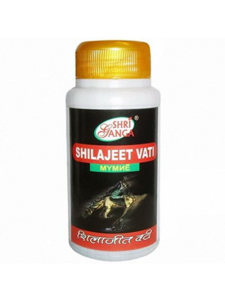 Шиладжит Вати: индийское мумиё, оздоровление организма, 50 г (150 таб), производитель "Шри Ганга", Shilajeet Vati, 50 g, Sri Ganga Pharmacy