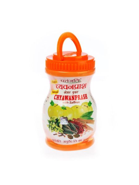 Чаванпраш с шафраном, 1 кг, производитель "Патанджали", Chyawanprash with Saffron, 1 kg, Patanjali