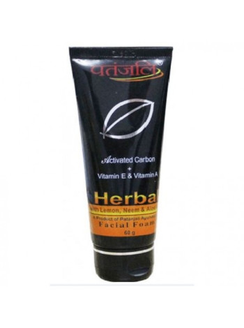Пенка для умывания Patanjali с активированным углем: глубокое очищение, 60 г