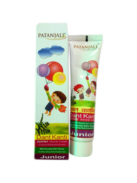 Детская аюрведическая зубная паста "Дент Канти Джуниор", 100 г, производитель "Патанджали", Dant Kanti Junior, 100 g, Patanjali