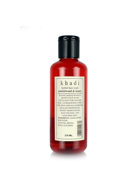 Гель для умывания "Сандал и Мед", 210 мл, производитель "Кхади", Face Wash "Sandalwood & Honey", 210 ml, Khadi