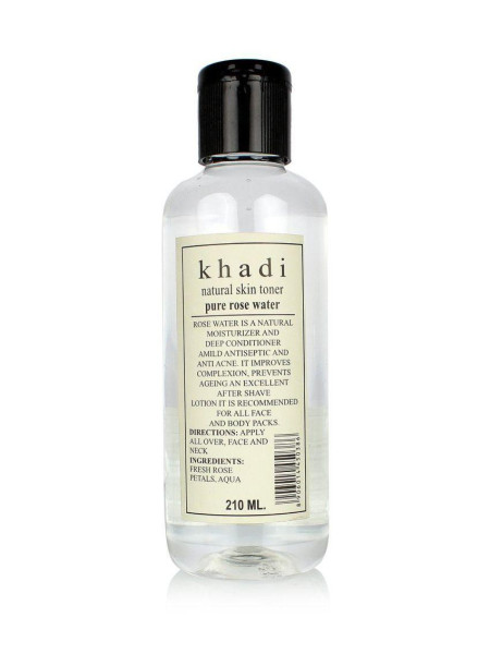 Тоник для кожи "Чистая розовая вода", 210 мл, производитель "Кхади", Natural skin toner "Pure Rose Water", 210 ml, Khadi