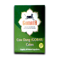 Коровий навоз сушеный прессованный, упаковка 20 шт., производитель "Гомата", Cow dung dried pressed, 20 pcs., Gomata Products