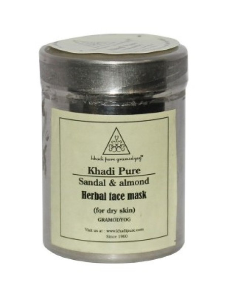 Маска для лица для сухой кожи "Сандал и Миндаль", 50 г, производитель "Кхади", Face Mask "Sandal & Almond", 50 g, Khadi