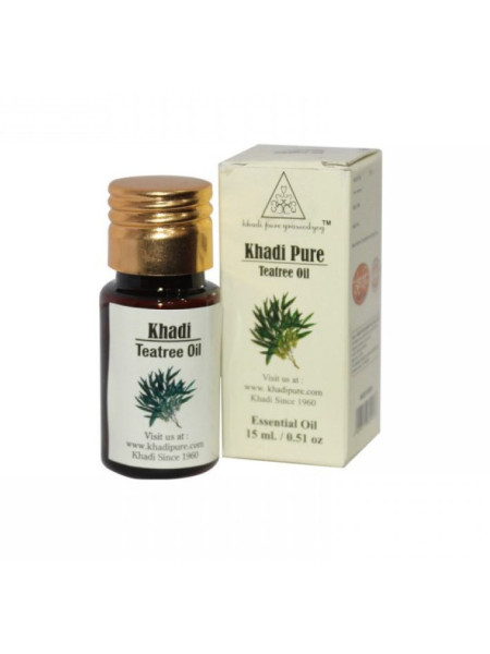 Эфирное масло для ароматерапии "Чайное дерево", 10 мл, производитель "Кхади", Essential Oil "Teatree", Diffuser & Aroma Therapy, 10 ml, Khadi
