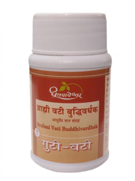 Тоник для мозга Брахми Вати Буддхивардхак, 60 таб., производитель "Дхутапапешвар", Brahmi Vati Buddhivardhak, 60 tabs., Dhootapapeshwar