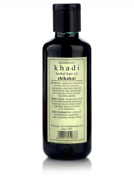 Аюрведическое масло для волос "Шикакай", 210 мл, производитель "Кхади", Shikakai Hair Oil, 210 ml, Khadi