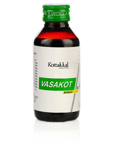 Васакот Сироп: от респираторных заболеваний, 100 мл, производитель "Коттаккал Аюрведа", Vasakot Syrup, 100 ml, Kottakkal Ayurveda