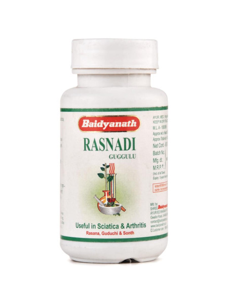 Раснади Гуггул: от болей в суставах и мышцах, 80 таб., производитель "Байдьянатх", Rashnadi Guggulu, 80 tabs., Baidyanath
