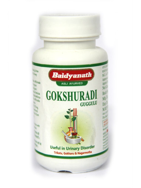 Гокшуради Гуггул: здоровье мочеполовой системы, 80 таб., производитель "Байдьянатх", Gokshuradi Guggulu, 80 tabs., Baidyanath