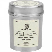Маска для лица против угрей "Ним, Базилик и Мята", 50 г, производитель "Кхади", Face Mask "Neem, Basil & Mint", Anti Acne, 50 g, Khadi