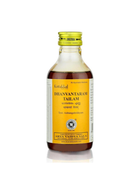 Дханвантарам Тайлам, 200 мл, производитель "Коттаккал Аюрведа", Dhanvantaram Tailam, 200 ml, Kottakkal Ayurveda