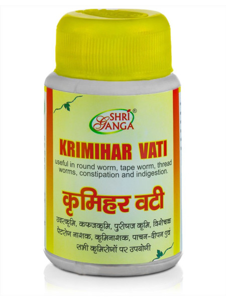 Кримихар Вати: антипаразитарное средство, 50 г, производитель "Шри Ганга", Krimihar Vati, 50 g, Sri Ganga Pharmacy