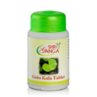 Готу Кола: укрепление сосудов, 100 таб., производитель "Шри Ганга", Goto Kula Tablet, 100 tabs., Sri Ganga Pharmacy