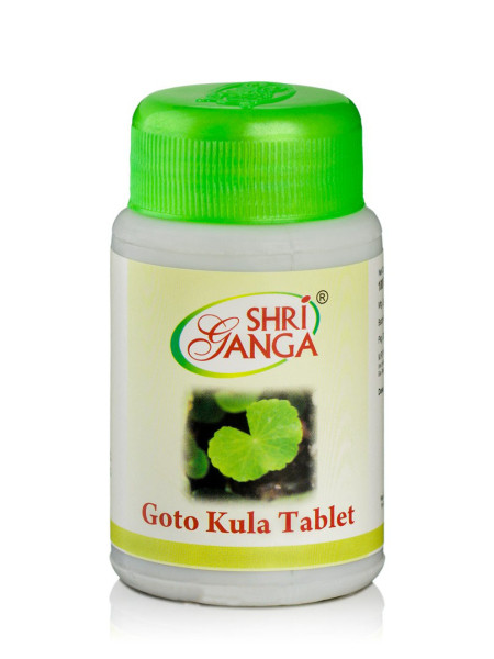Готу Кола: укрепление сосудов, 100 таб., производитель "Шри Ганга", Goto Kula Tablet, 100 tabs., Sri Ganga Pharmacy