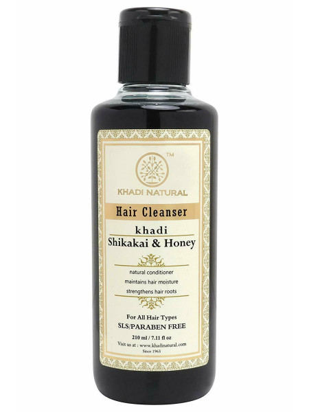 Шампунь-кондиционер для всех типов волос "Шикакай и Мед", Без SLS и парабенов, 210 мл, производитель "Кхади", Conditioning Shampoo "Shikakai & Honey", SLS/Paraben Free, 210 ml, Khadi