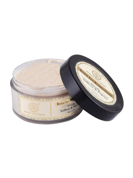 Аюрведический крем для лица от морщин "Шафран и Папайя", 50 г, производитель "Кхади", Anti Wrinkle Cream Saffron & Papaya, 50 g, Khadi