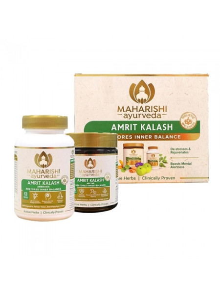 Аюрведический комплекс "Амрит Калаш" 60 таб. + 600 г, производитель "Махариши Аюрведа", Amrit Kalash, 60 tabs. + 600 g paste, Maharishi Ayurveda
