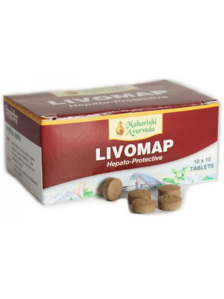 Ливомап: лечение заболеваний печени, 100 таб., производитель "Махариши Аюрведа", Livomap, 100 tabs., Maharishi Ayurveda