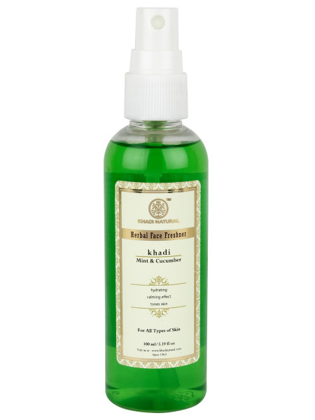 Освежающий тоник для лица "Мята и Огурец", 100 мл, производитель "Кхади", Face freshener, "Mint & Cucumber", 100 ml, Khadi