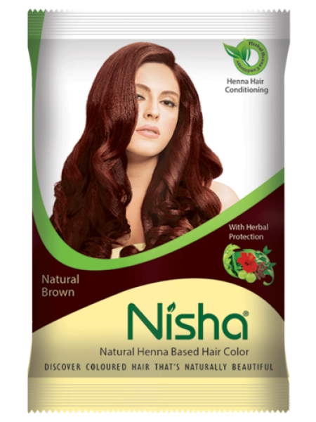 Хна для волос коричневая "Ниша", 15 г, производитель "Кавери", Henna Nisha Brown, 15 g, Kaveri