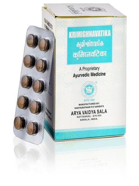 Кримигнаватика: антипаразитарное средство, 100 таб., производитель "Коттаккал Аюрведа", Krimighnavatika, 100 tabs., Kottakkal Ayurveda
